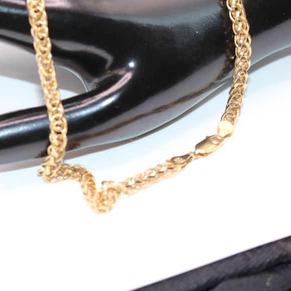 Italy gold plated sterling silver thick woven rope chain necklace - Picture 3 of 3